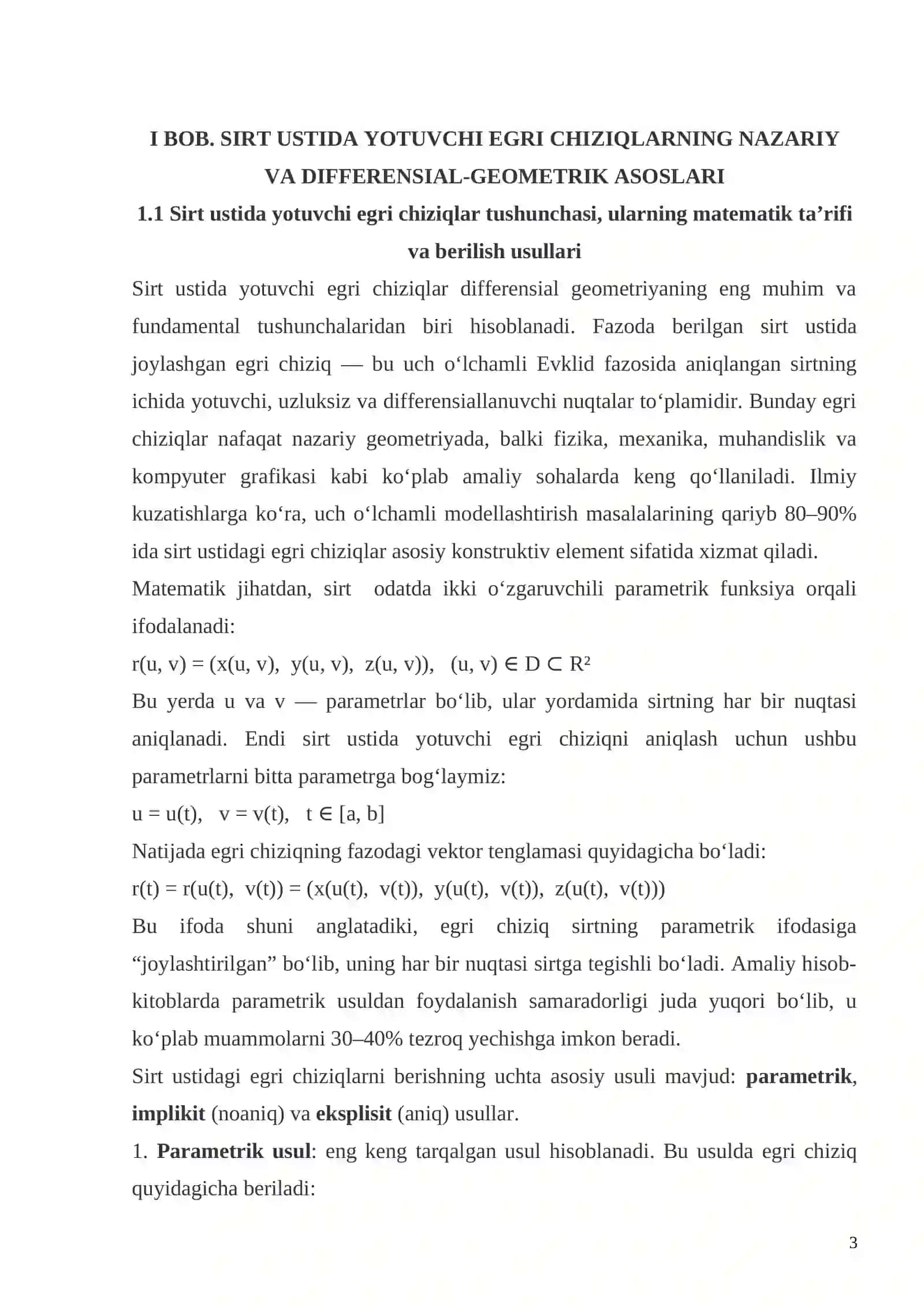 Sirt ustida yotuvchi egri chiziqlar 3