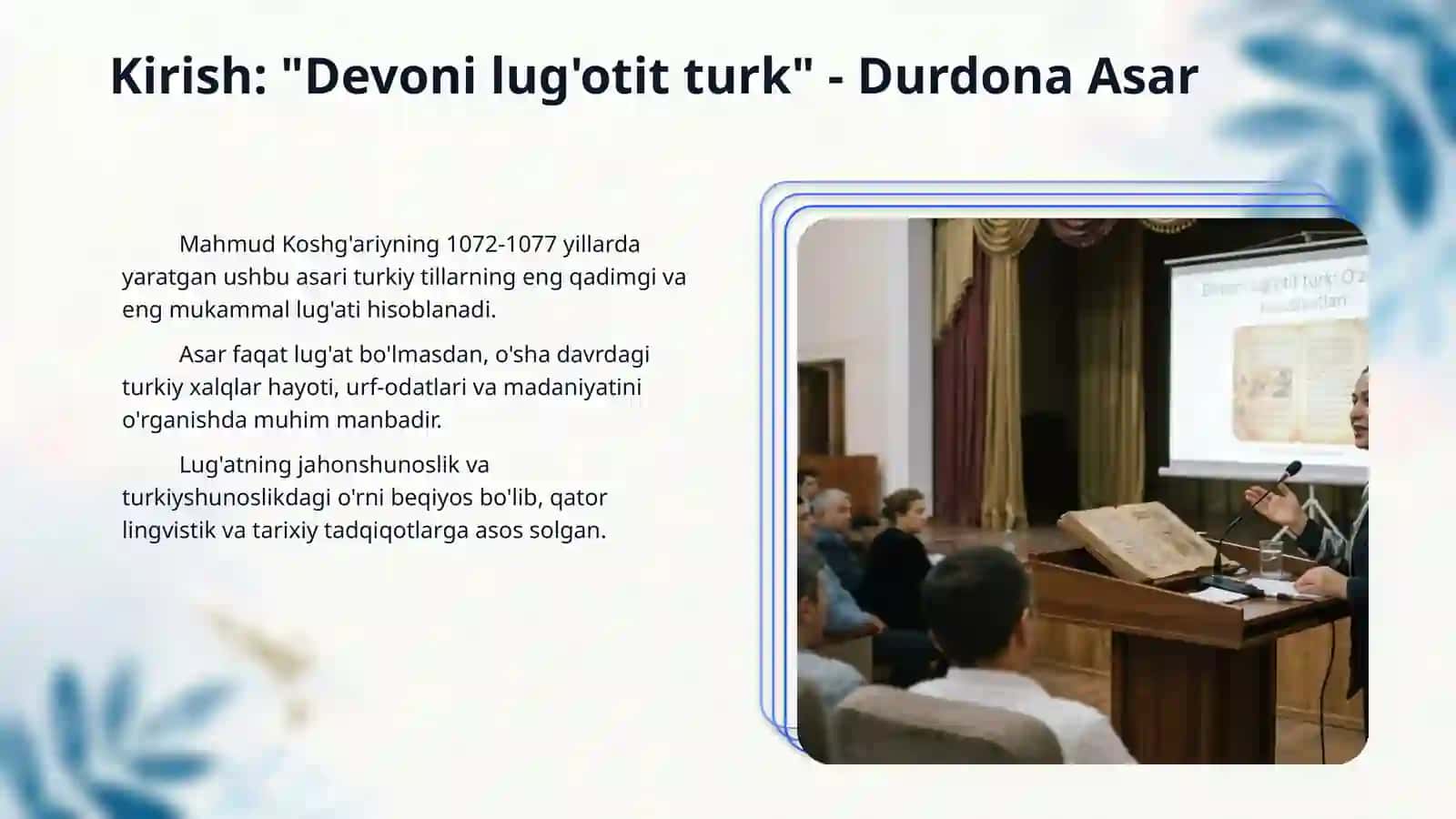 "Devoni lug'otit turk"asarining o'ziga xos xususiyatlari 3
