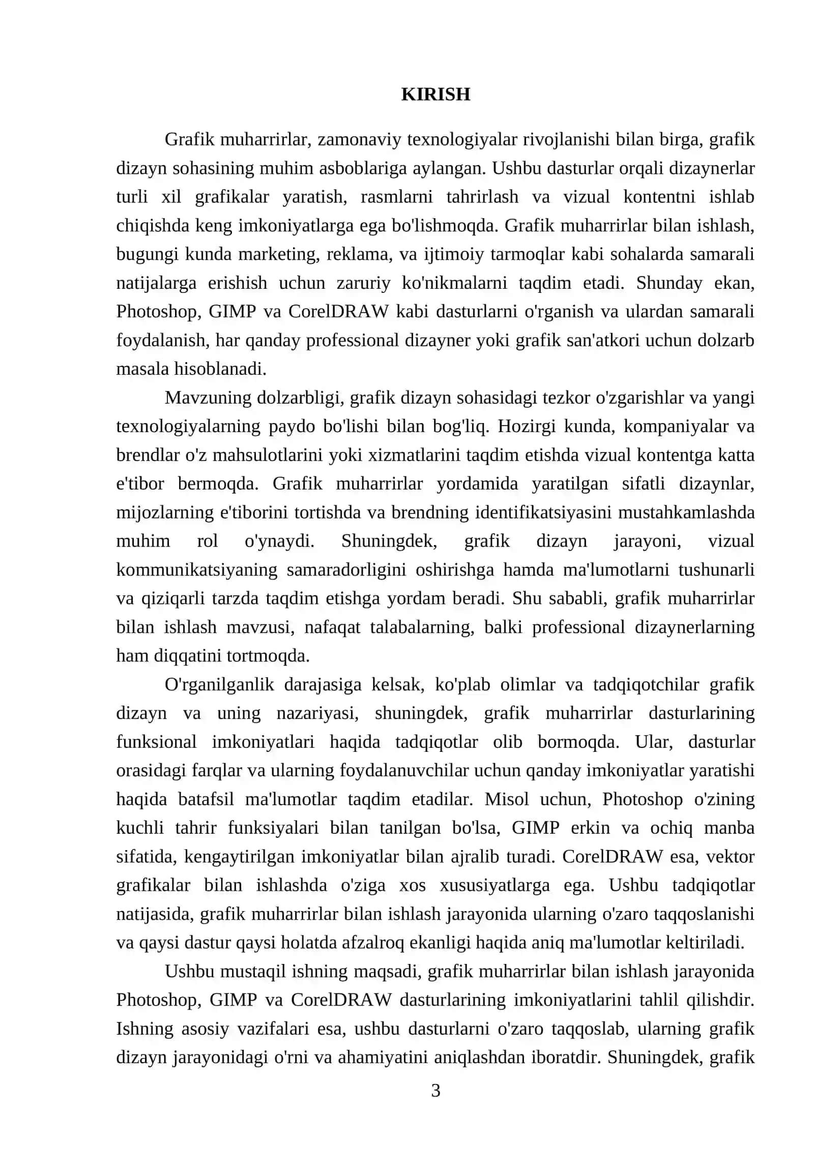 Grafik muharrirlar bilan ishlash (Photoshop, GIMP, CorelDRAW) 3