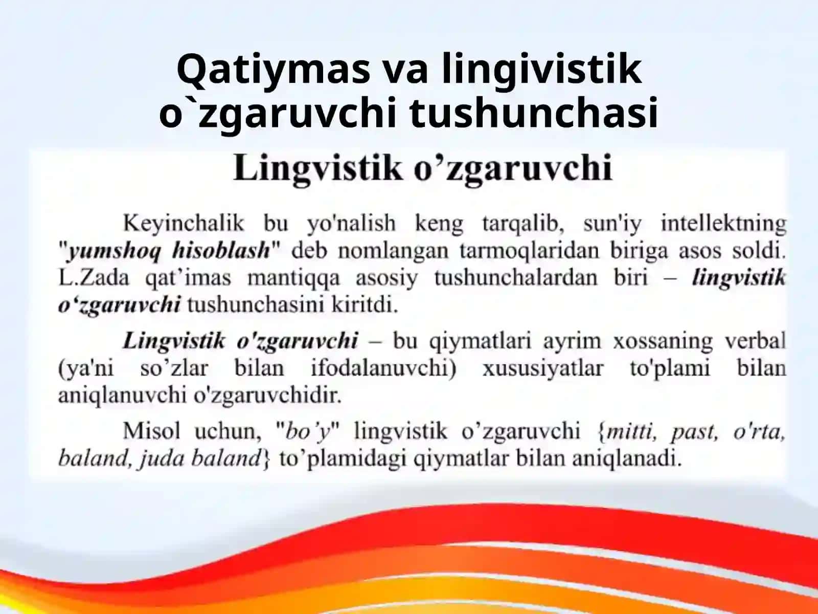 Qat`iymas va lingivistik o`zgaruvchilar 3