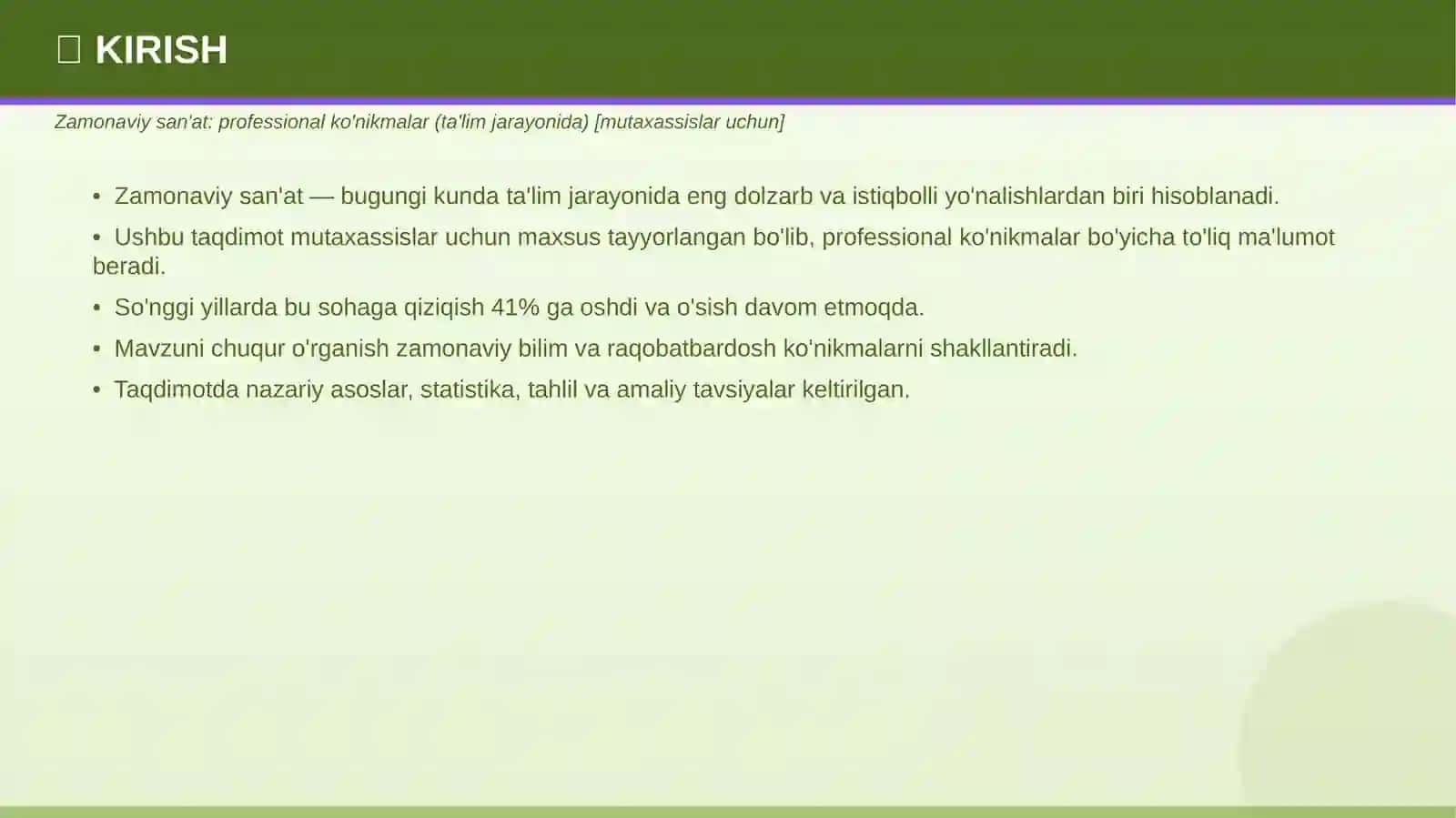 Zamonaviy San'at Professional Taqdimot 2026 3