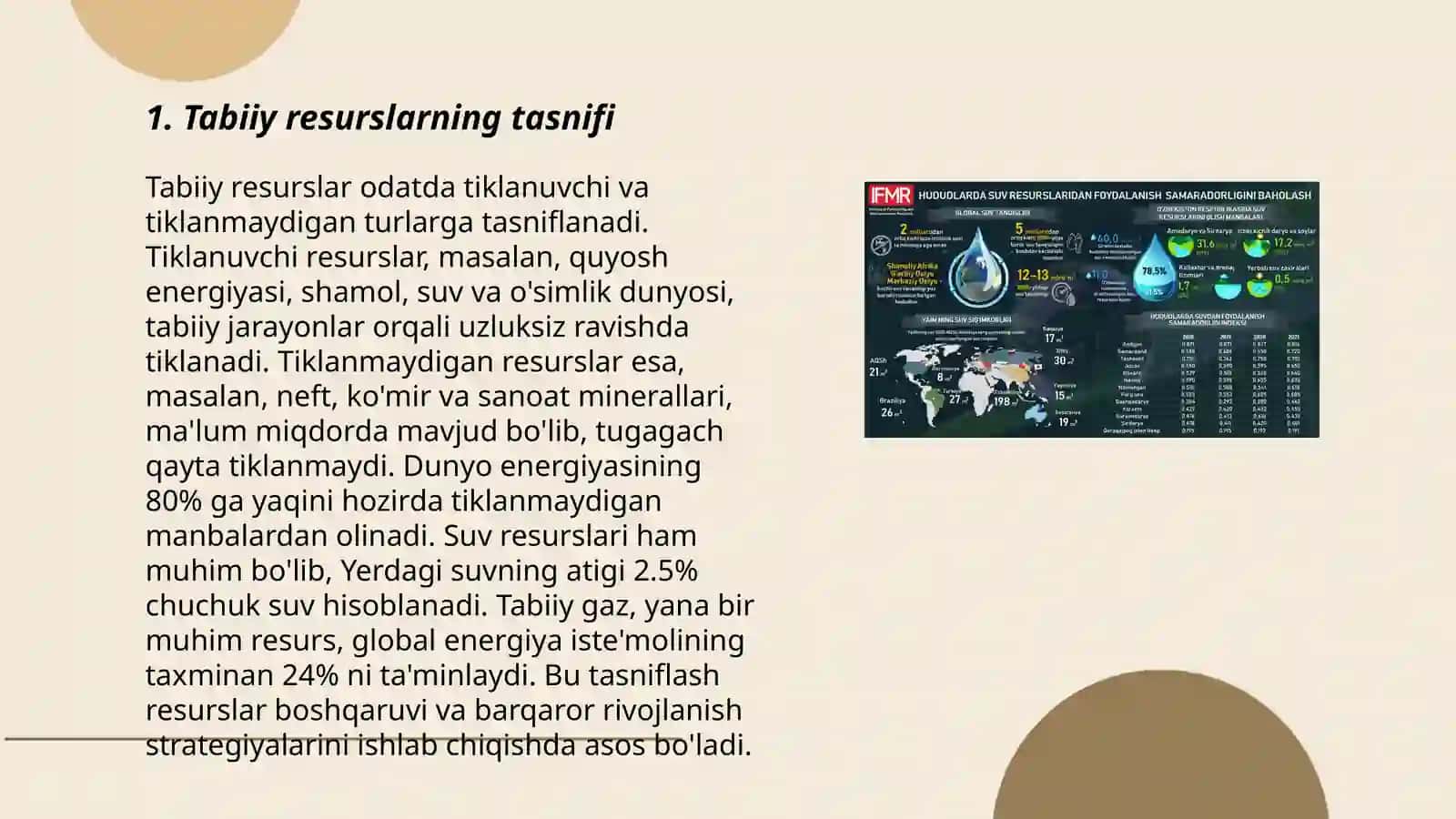 Tabiiy resurslar va ulardan oqilona foydalanish muammolari 3