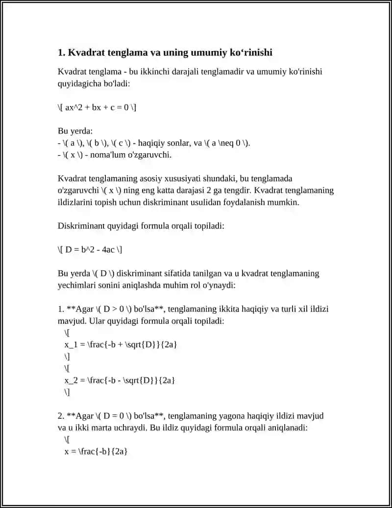 KVADRAT TENGLAMA 3