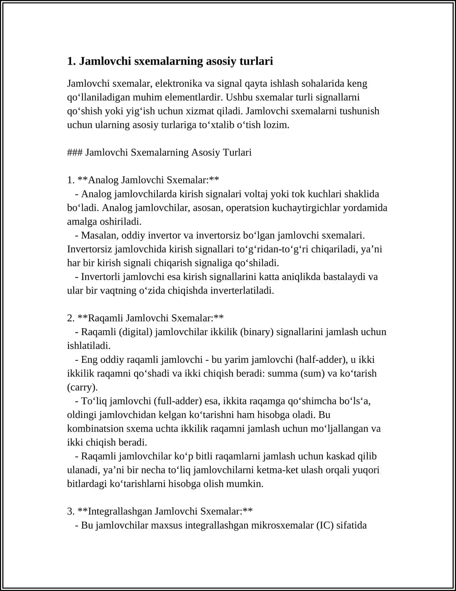 JAMLAGICH VA YARIM JAMLAGICHLAR KETMA-KETLI KICHIK RAZRYADLI JAMLAGICHLAR 3