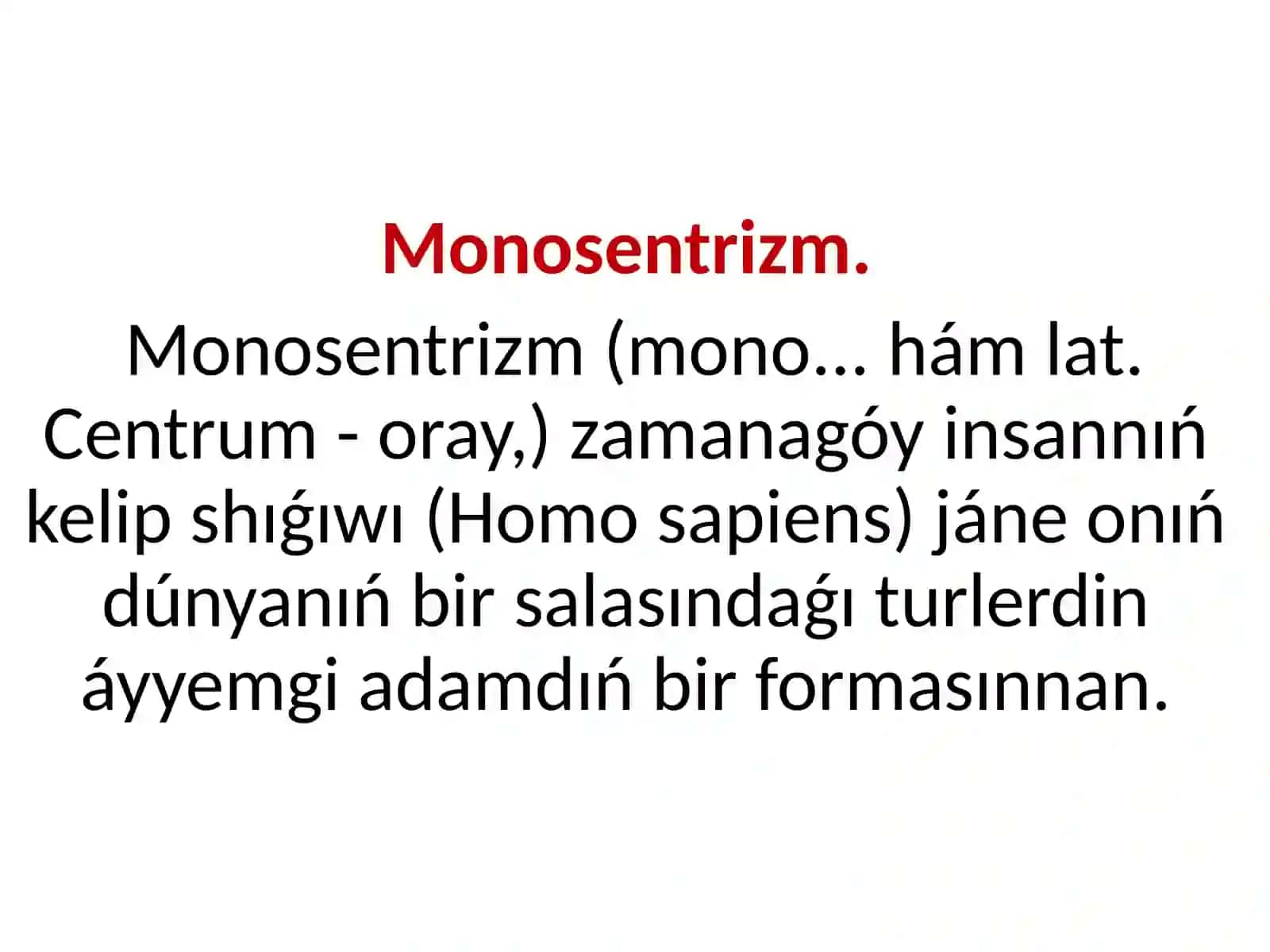 Monosentrizm 3