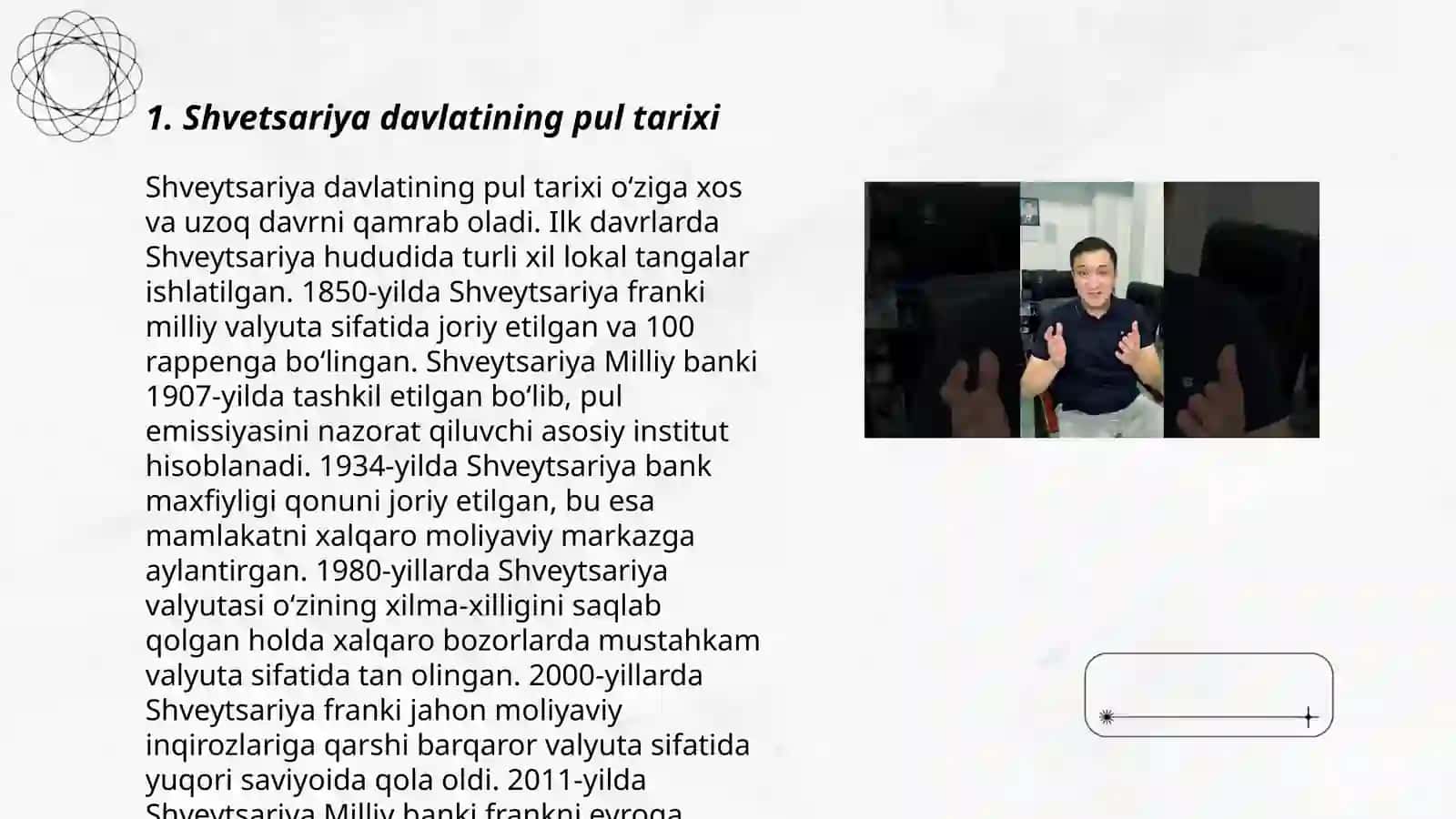 Shvetsariya davlatining pul tizimi va pul birligi haqida 3