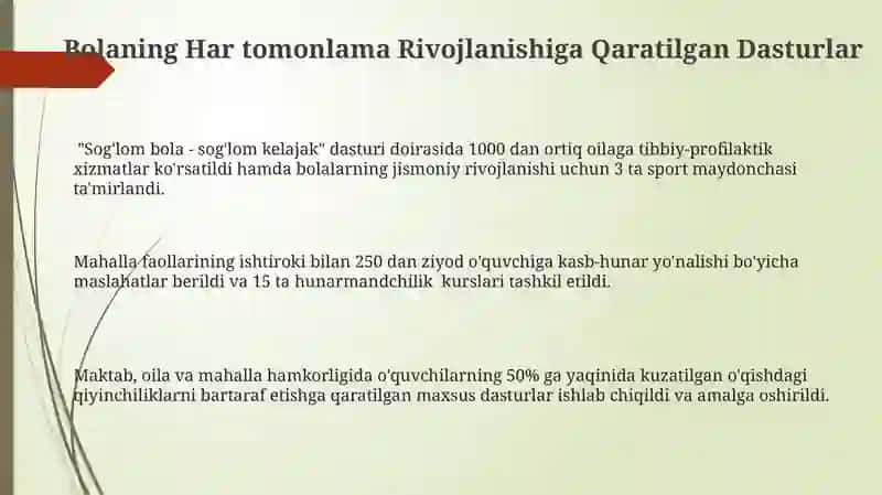 Bolaning Har tomonlama Rivojlanishiga Qaratilgan Dasturlar 3