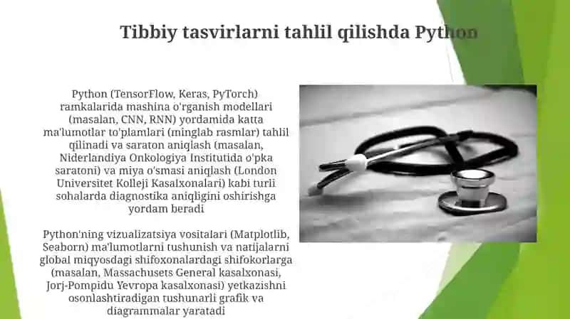Python dasturlash tilining tibbiyotda ishlatilishi 3