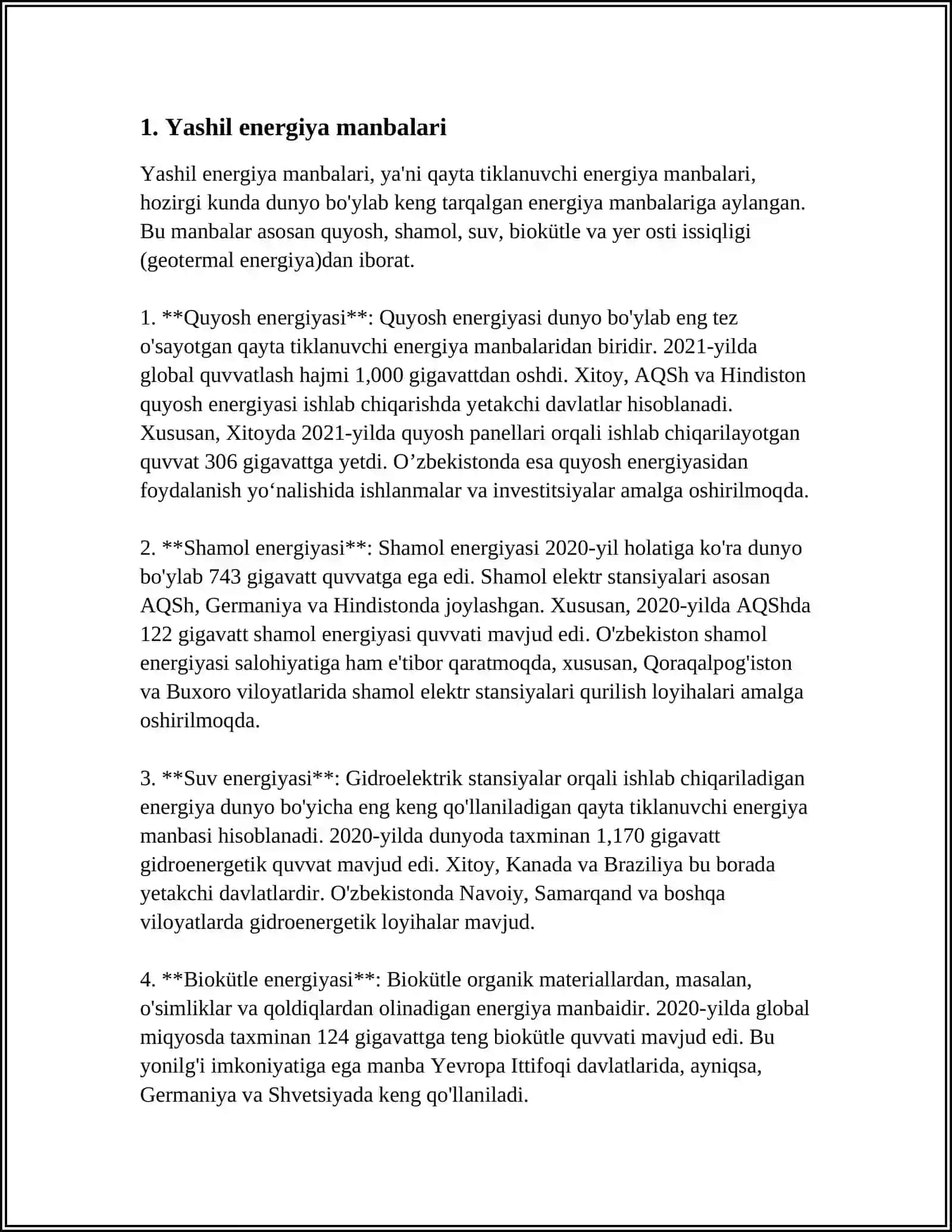 Yashil energiya manbalari 3