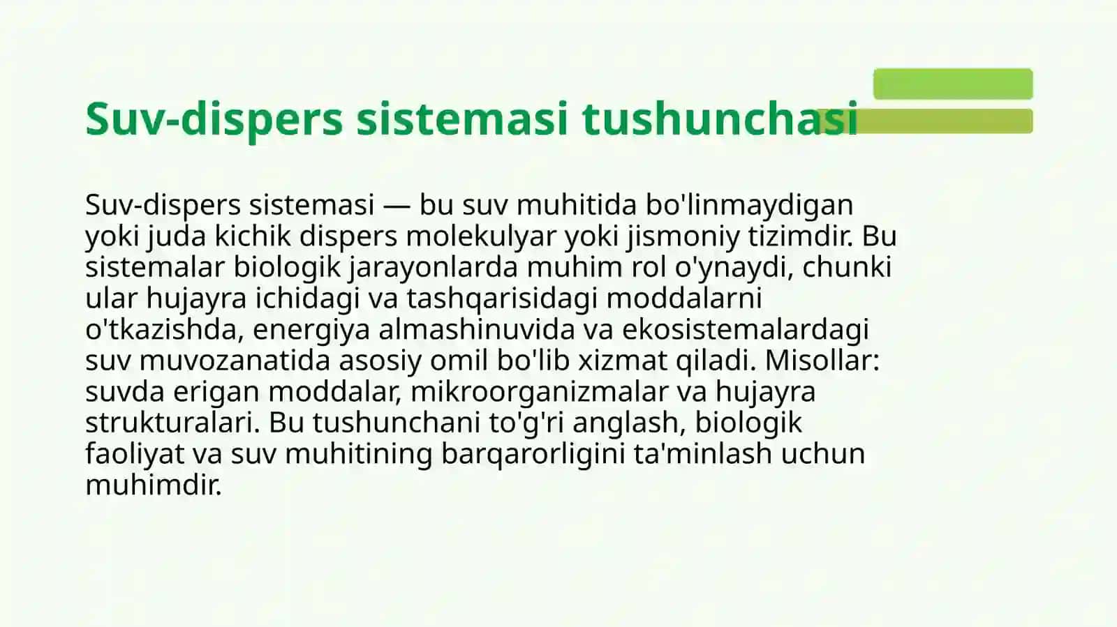 Organizmning suv-dispers sistemasi haqida 3