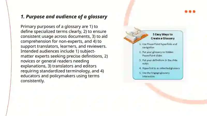 Creating a glossary 3