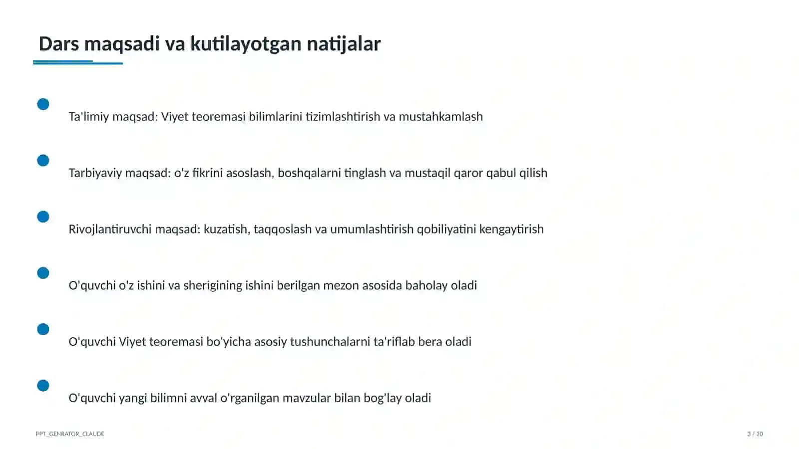 Viyet teoremasi (8-sinf) 3