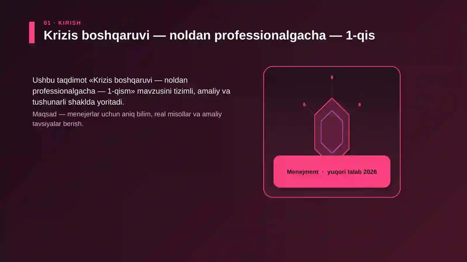 Krizis boshqaruvi — noldan professionalgacha — 1-qism 3