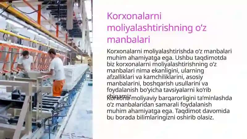 Korxonalarni moliyalashtirishning o‘z manbalari 3
