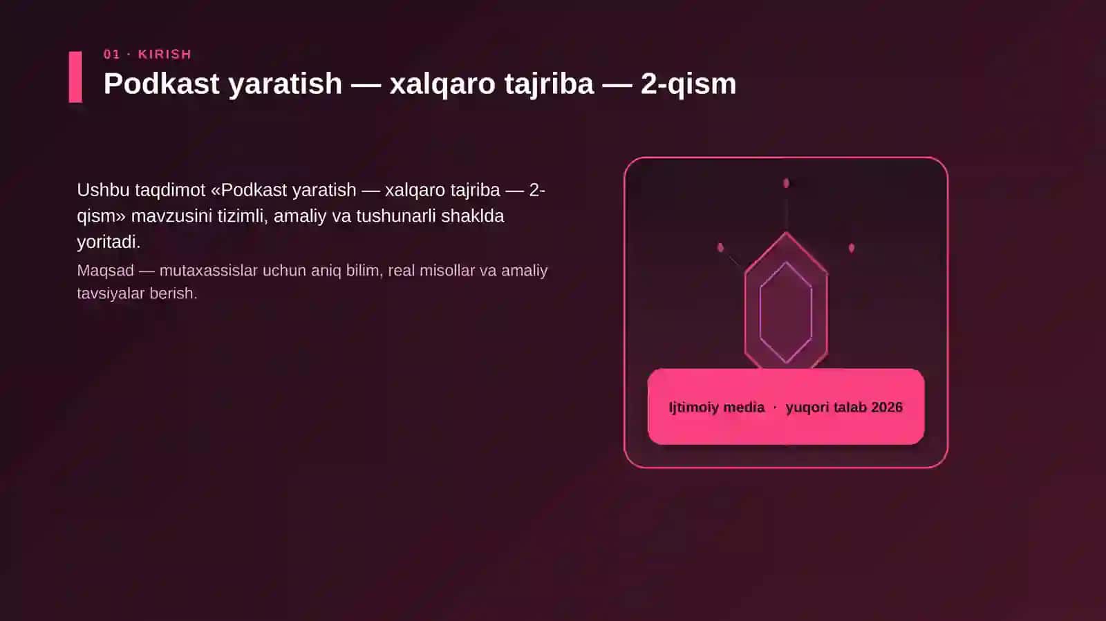 Podkast yaratish — xalqaro tajriba — 2-qism 3