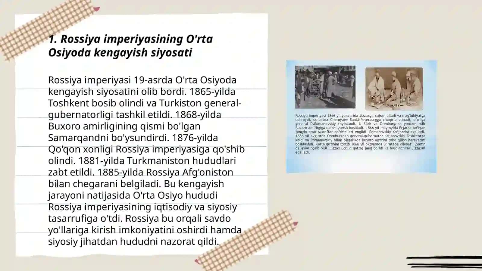 Rossiya imperiyasi tomonidan o'rta osiyoning bosib olinishi 3