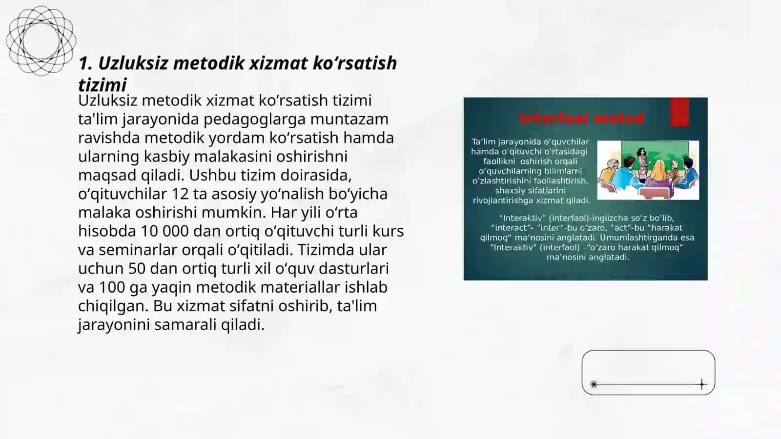 Uzluksiz metodik xizmat koʻrsatish tizimi 3