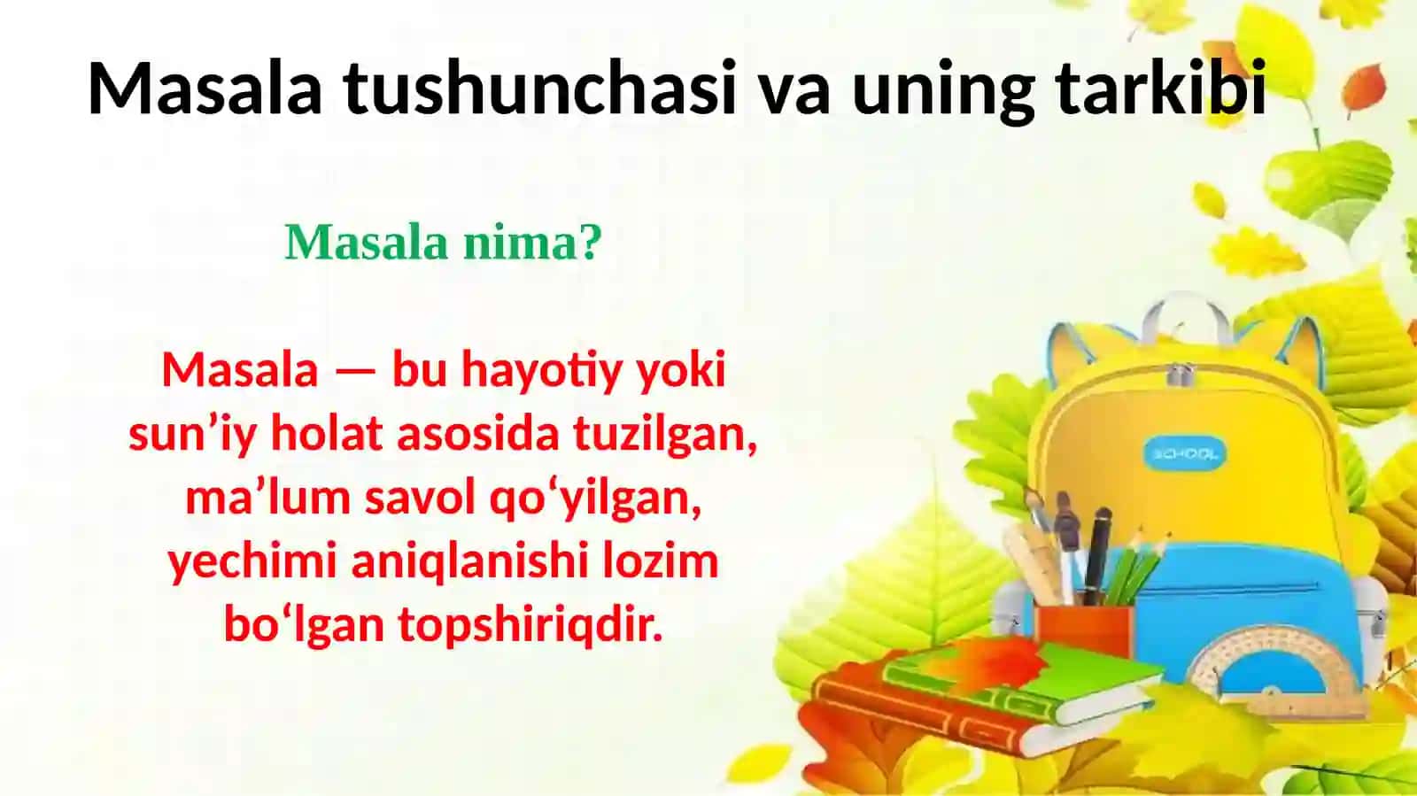 Arifmеtikmasalalaryеchishgaoʻrgatishmеtodikasi. Masalavauningtarkibi.Soddamasalalarniyеchishgaoʻrgatishmetodikasi 3