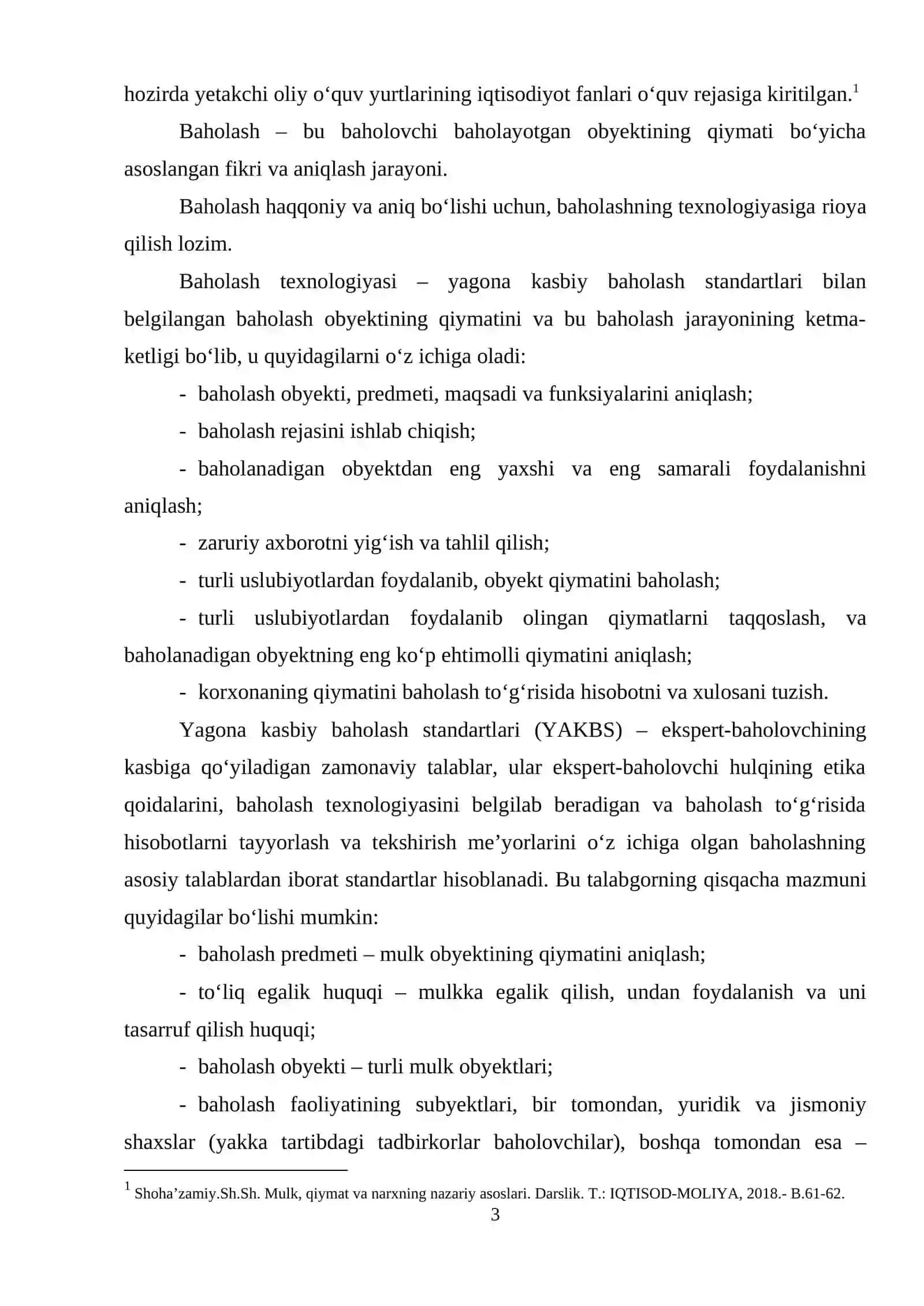 1-Mavzu. Mulk qiymatini baholash faoliyati tushunchasi va mazmuni 3