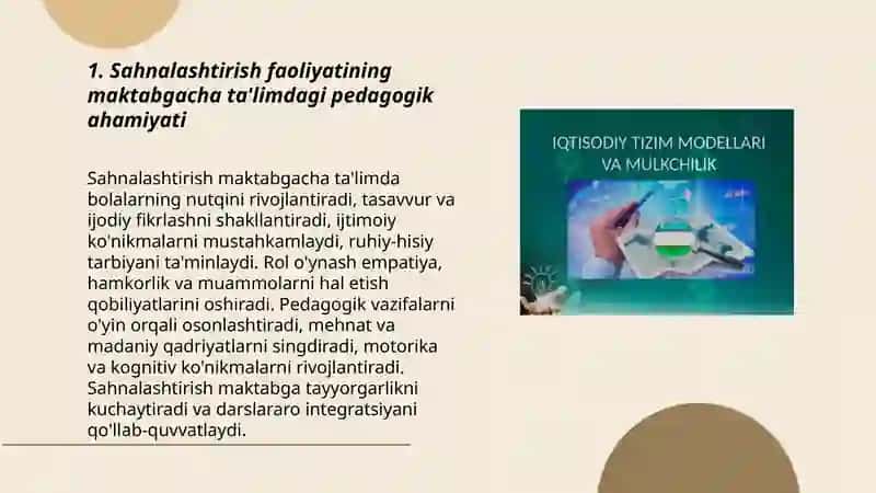 Sahnalashtirish faoliyatining maktabgacha ta'limdagi pedagogik ahamiyati 3