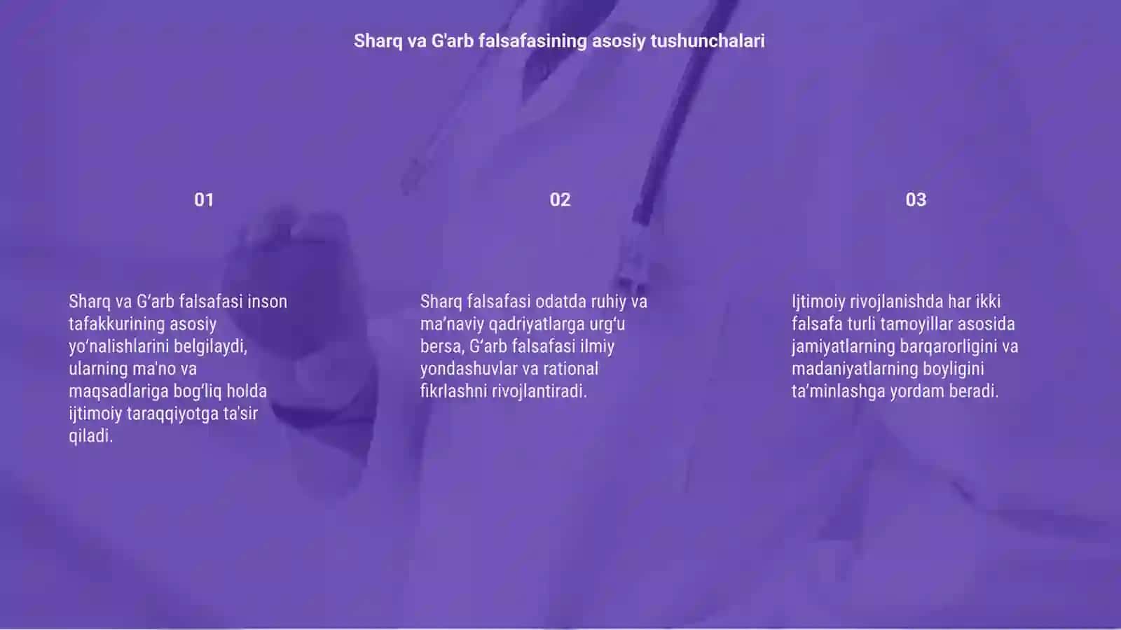 Sharq va G'arb falsafasining mohiyati va ijtimoiy taraqqiyotdagi roli 3