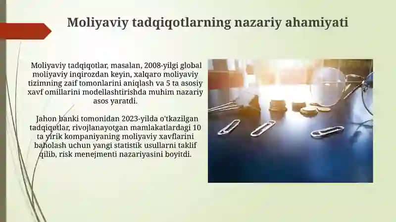 Moliyaviy tadqiqotlarning nazariy ahamiyati 3