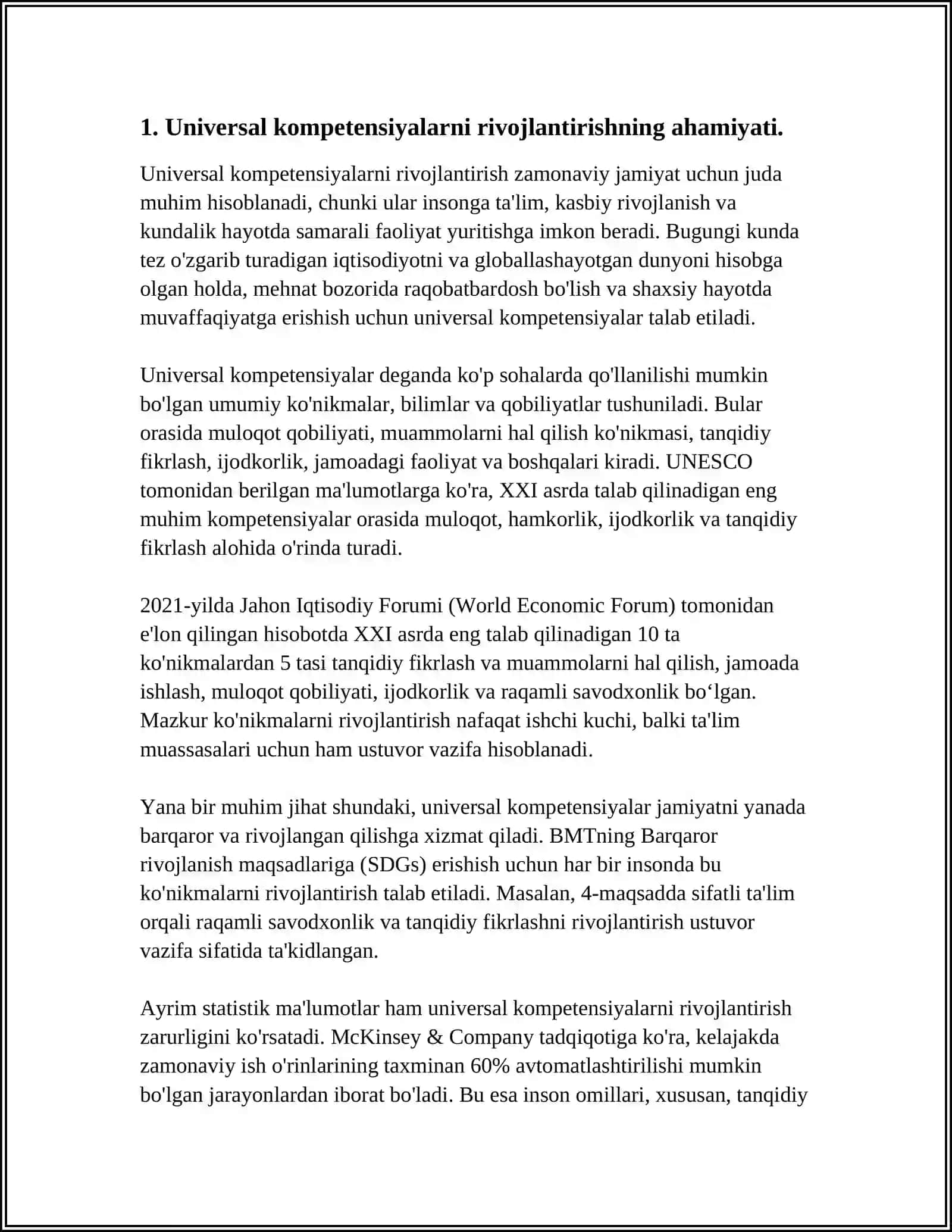 BO‘LAJAK MUTAXASSISLARNI TAYYORLASHDA UNIVERSAL KOMPETENSIYALARNI RIVOJLANTIRISH 3