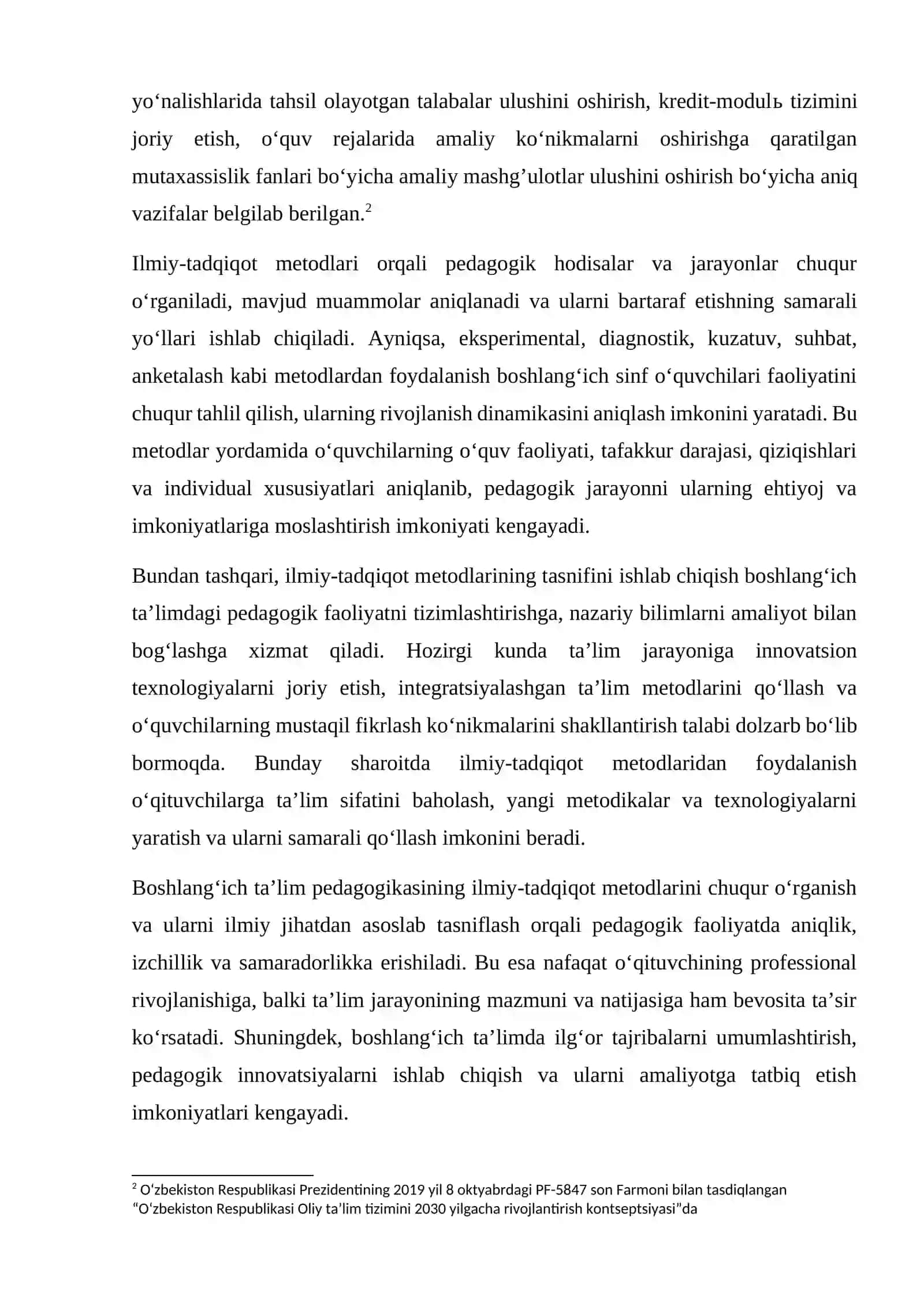 Boshlang'ich ta'lim pedagogikasining ilmiy-tadqiqot metodlari tasnifi 3