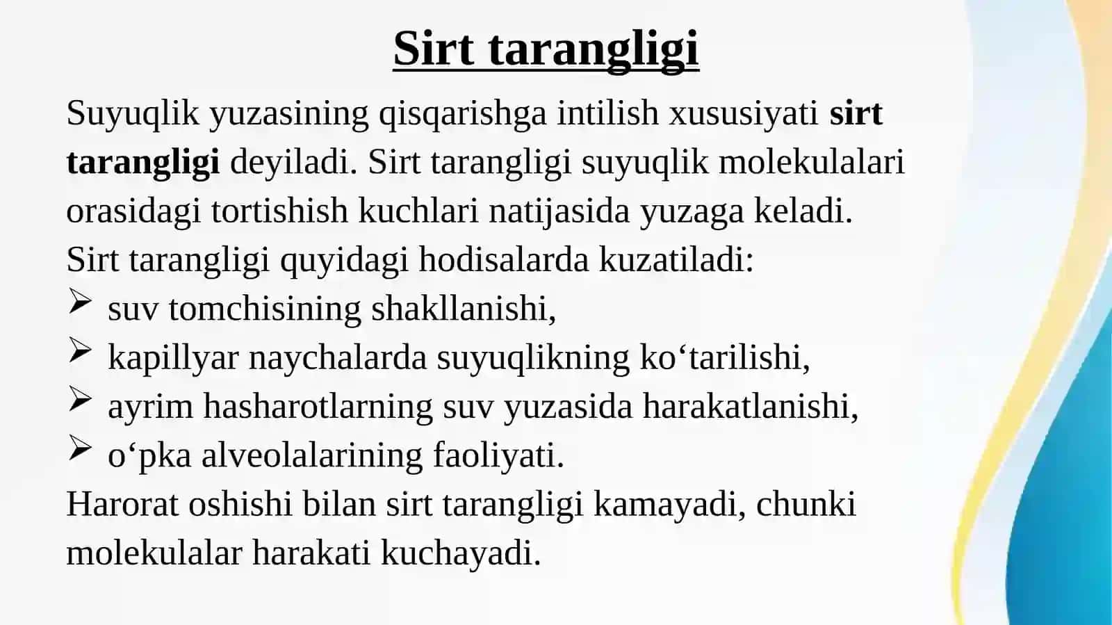 Sirt xodisalari va adsorbsiya. Xromatografiya. 3