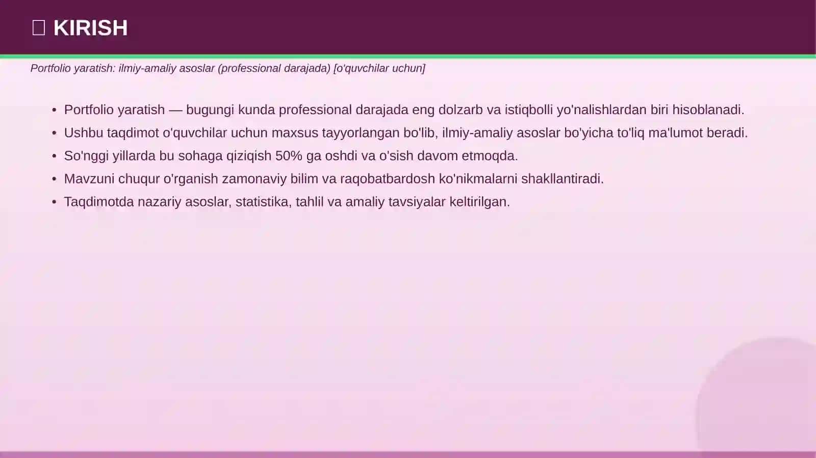 PORTFOLIO YARATISH 3