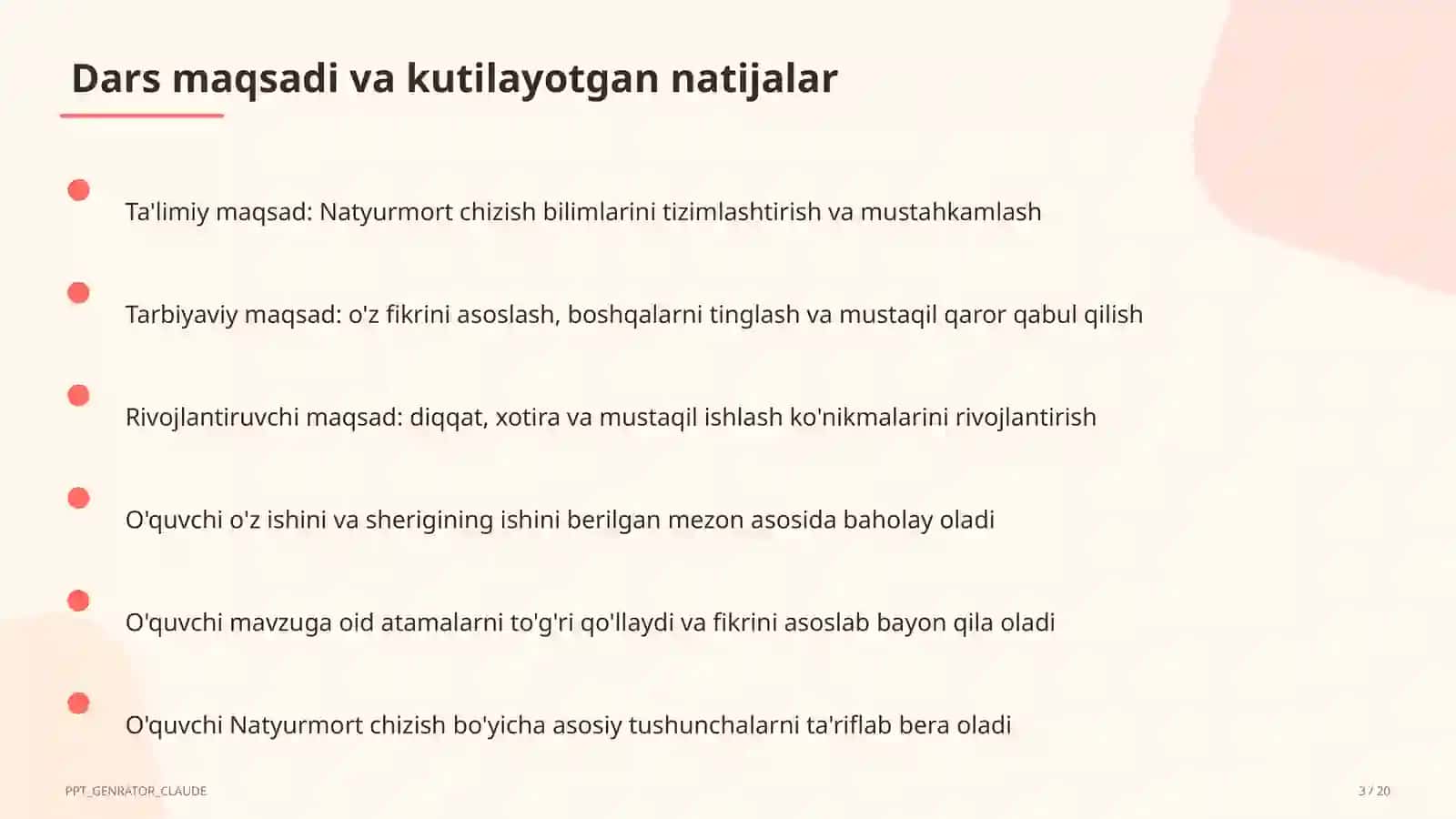 Natyurmort chizish (2-sinf) 3