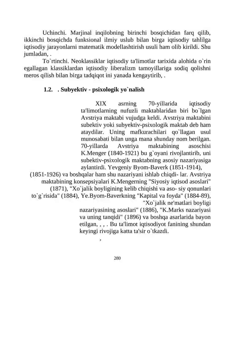 MARJINALIZM. IQTISODIY TA'LIMOTLARDA NEOKLASSIK YO`NALISHNING SHAKLLANISHI 3