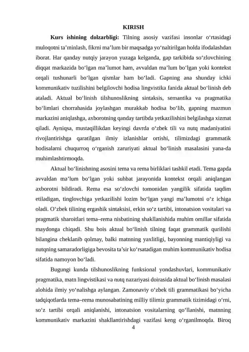 O‘ZBEK TILIDA AKTUAL BO‘LINISH 3