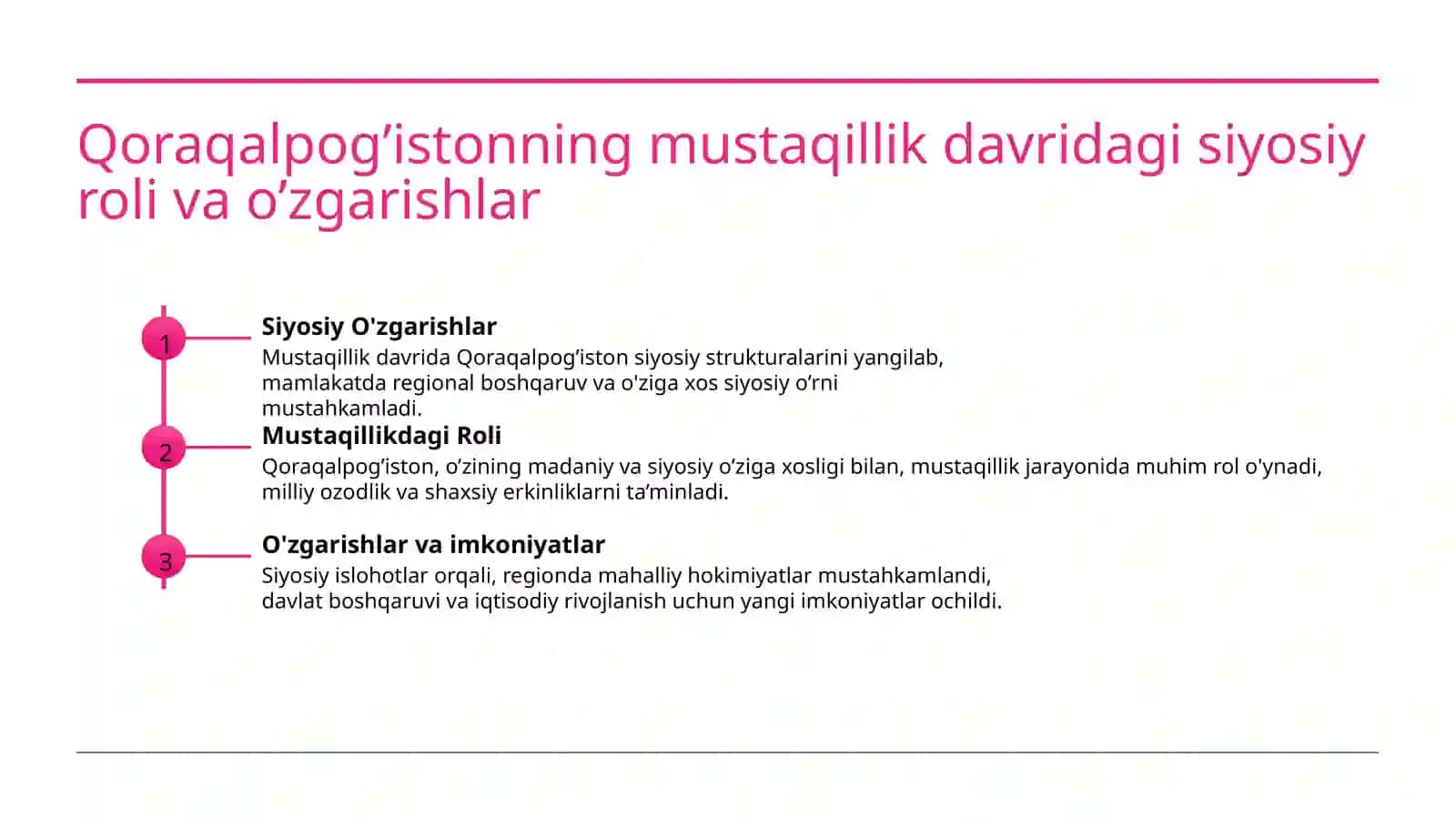 Siyosiy O'zgarishlar 3