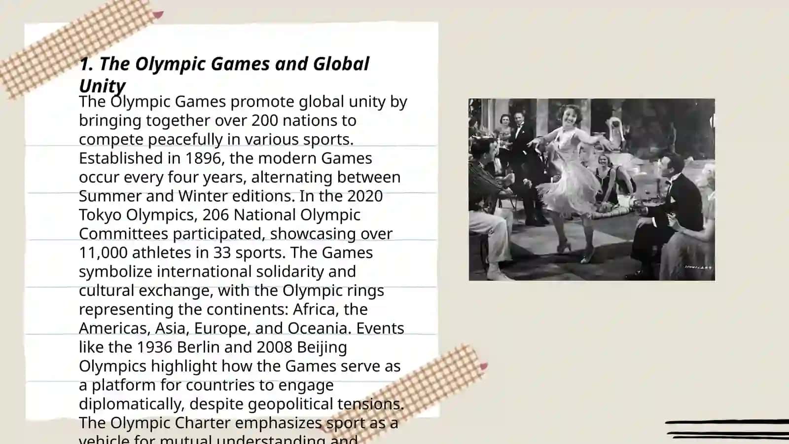 The Olympic Games and Global Unity 3