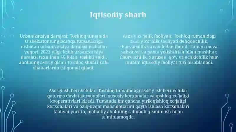Toshloq Tumani Iqtisodiy Moliyaviy MaʼLumotlari 3