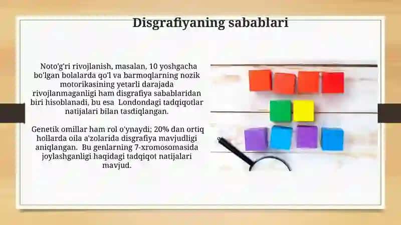 Disgrafiyaning tasnifi 3