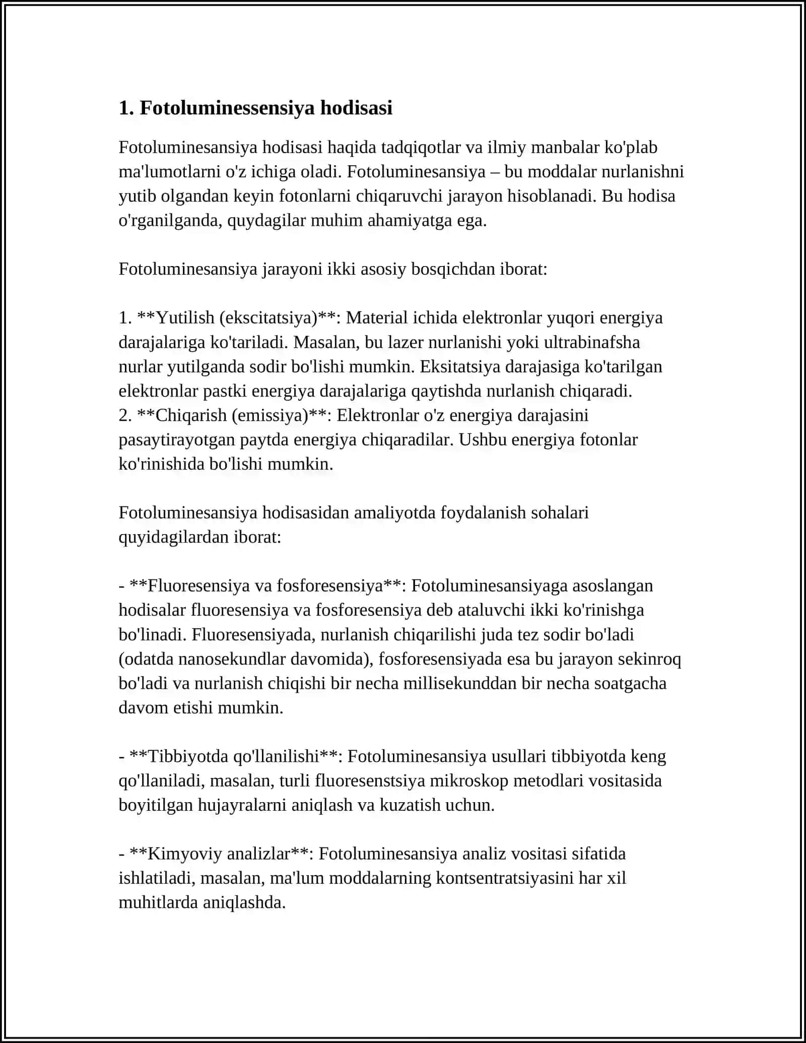 FOTOLYUMINESTSENTSIYA, FLUORESTSENTSIYA VA FOSFORESTSENTSIYA 3
