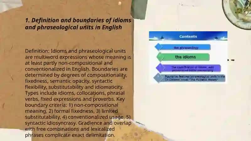 Idioms and Phraseological Units. Typological Features 3