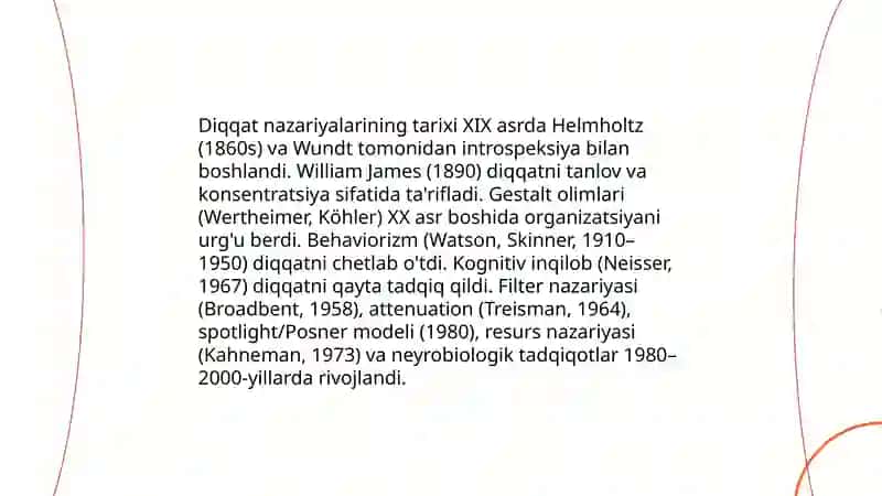 Psixolog olimlarning diqqat va sezgilar haqidagi qarashlari 3