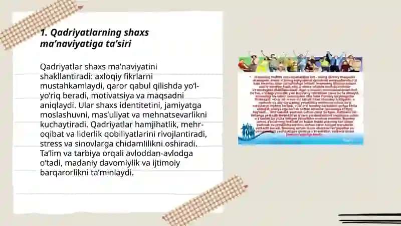 Qadriyatlarning shaxs maʼnaviyatiga taʼsiri 3