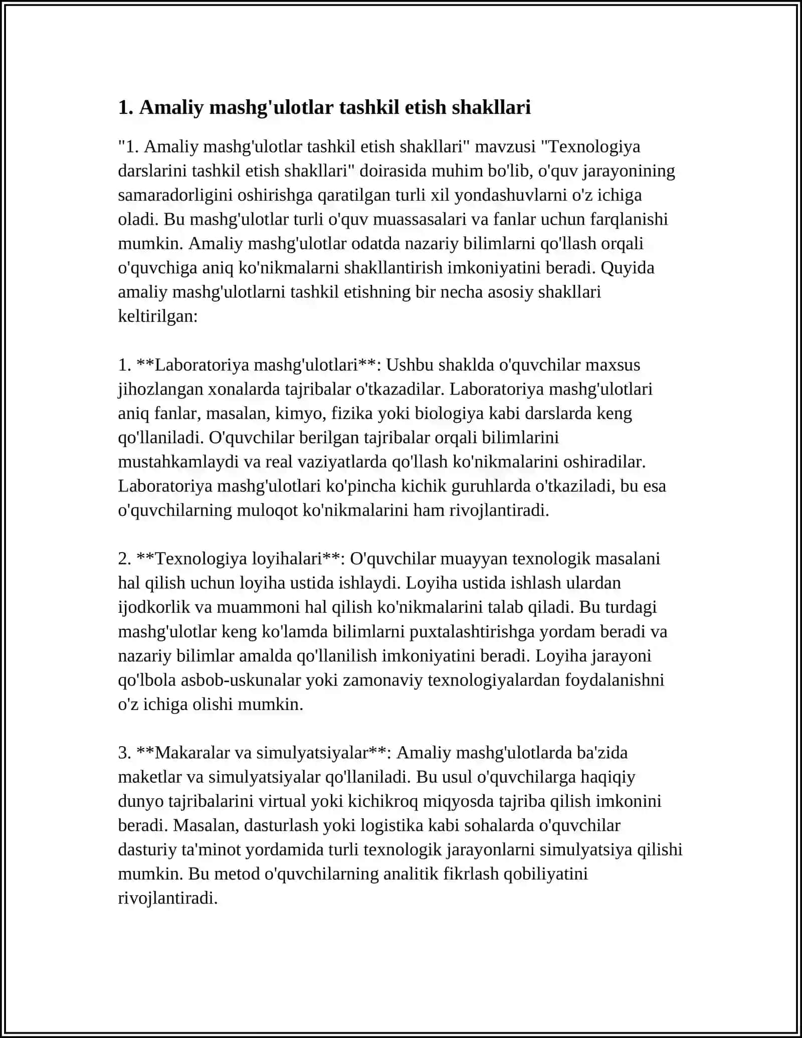 TEXNOLOGIYA DARSLARINI TASHKIL ETISH SHAKLLARI 3