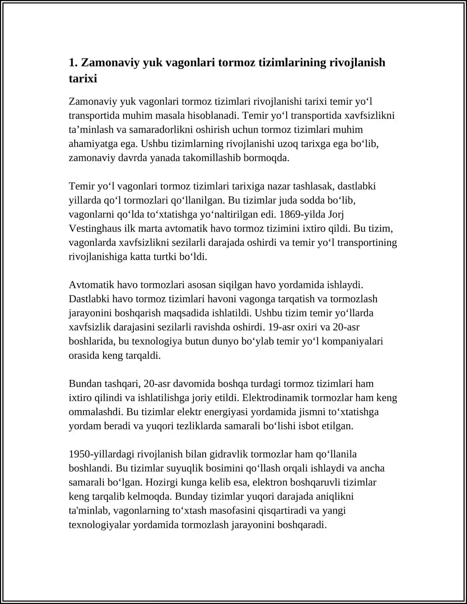 ZAMONAVIY YUK VAGONLARIDAGI TORMOZ USKUNALARI 3