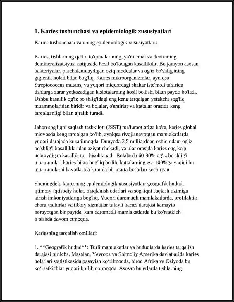 KARIES TUSHUNCHASI HAQIDA NIMADAN KELIB CHIQISHI VA ASORATLARI VA DAVOLASH YOʻLLARI 3