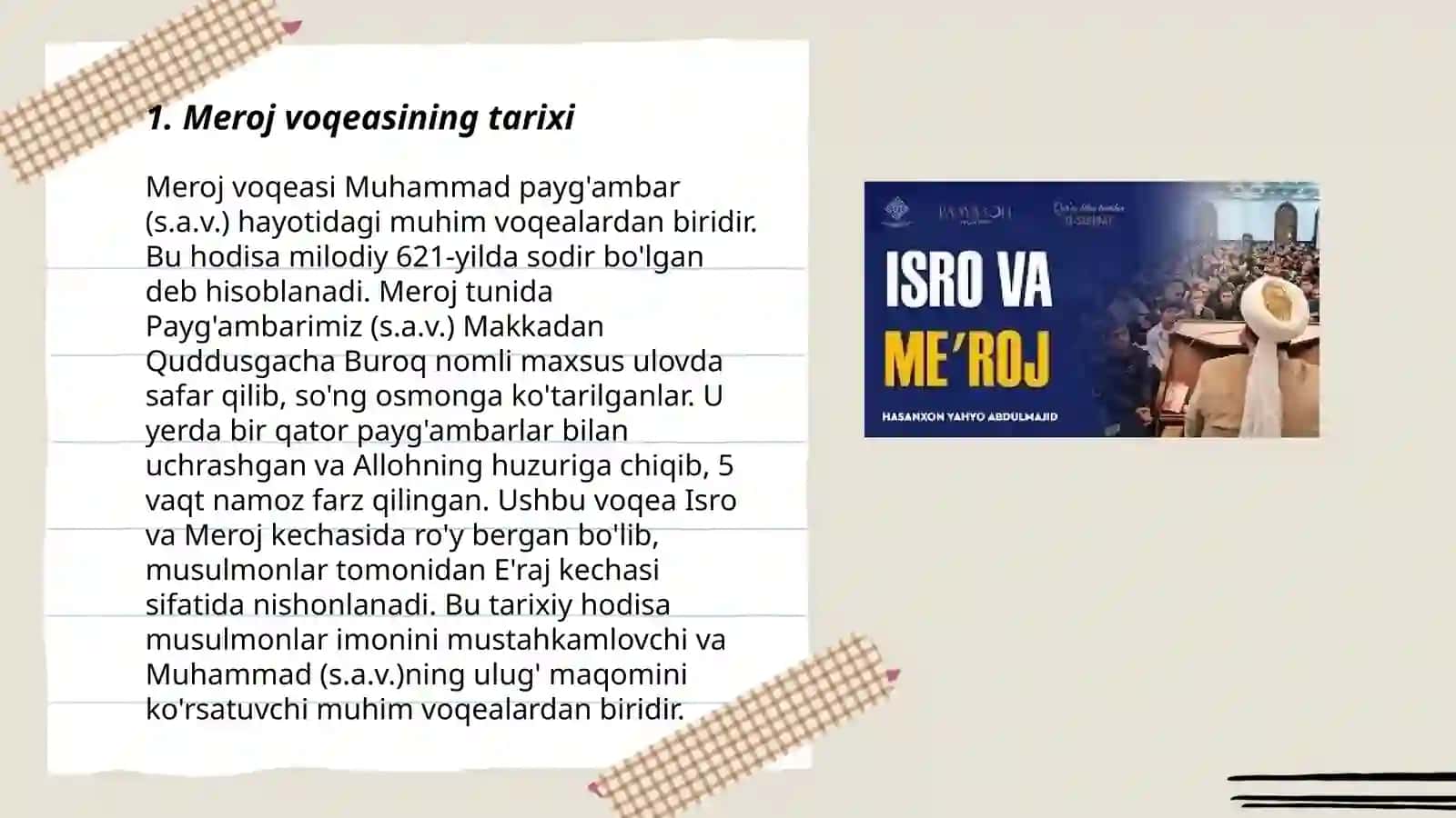 Islomda meroj voqeasi 3