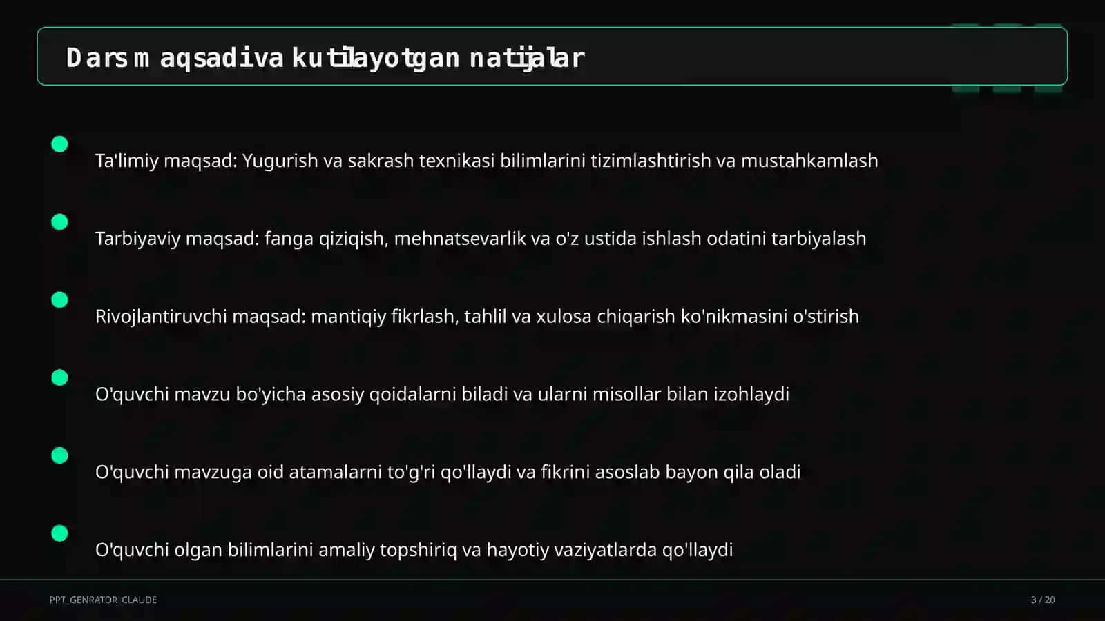 Yugurish va sakrash texnikasi (2-sinf) 3