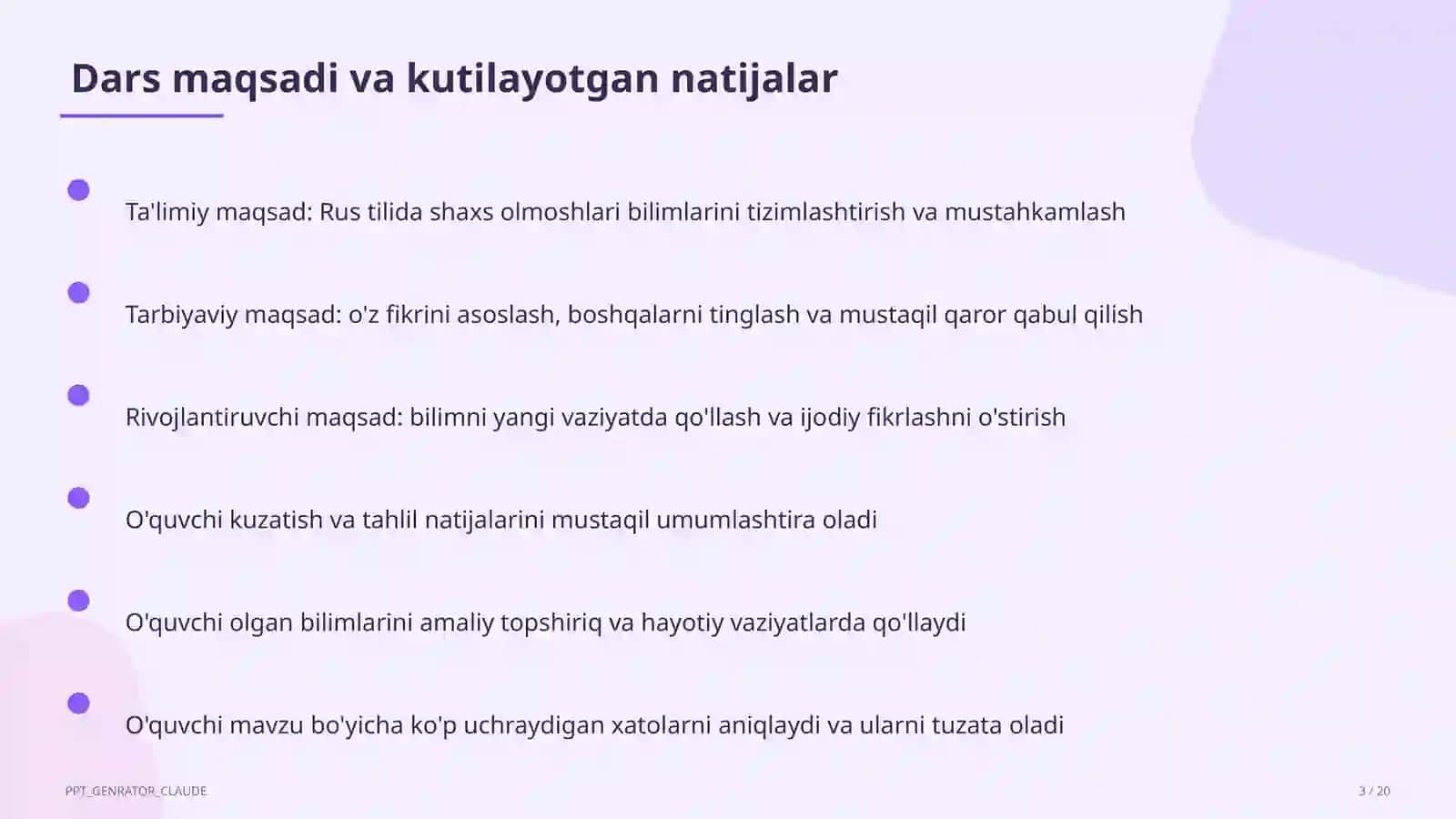 Rus tilida shaxs olmoshlari (5-sinf) 3