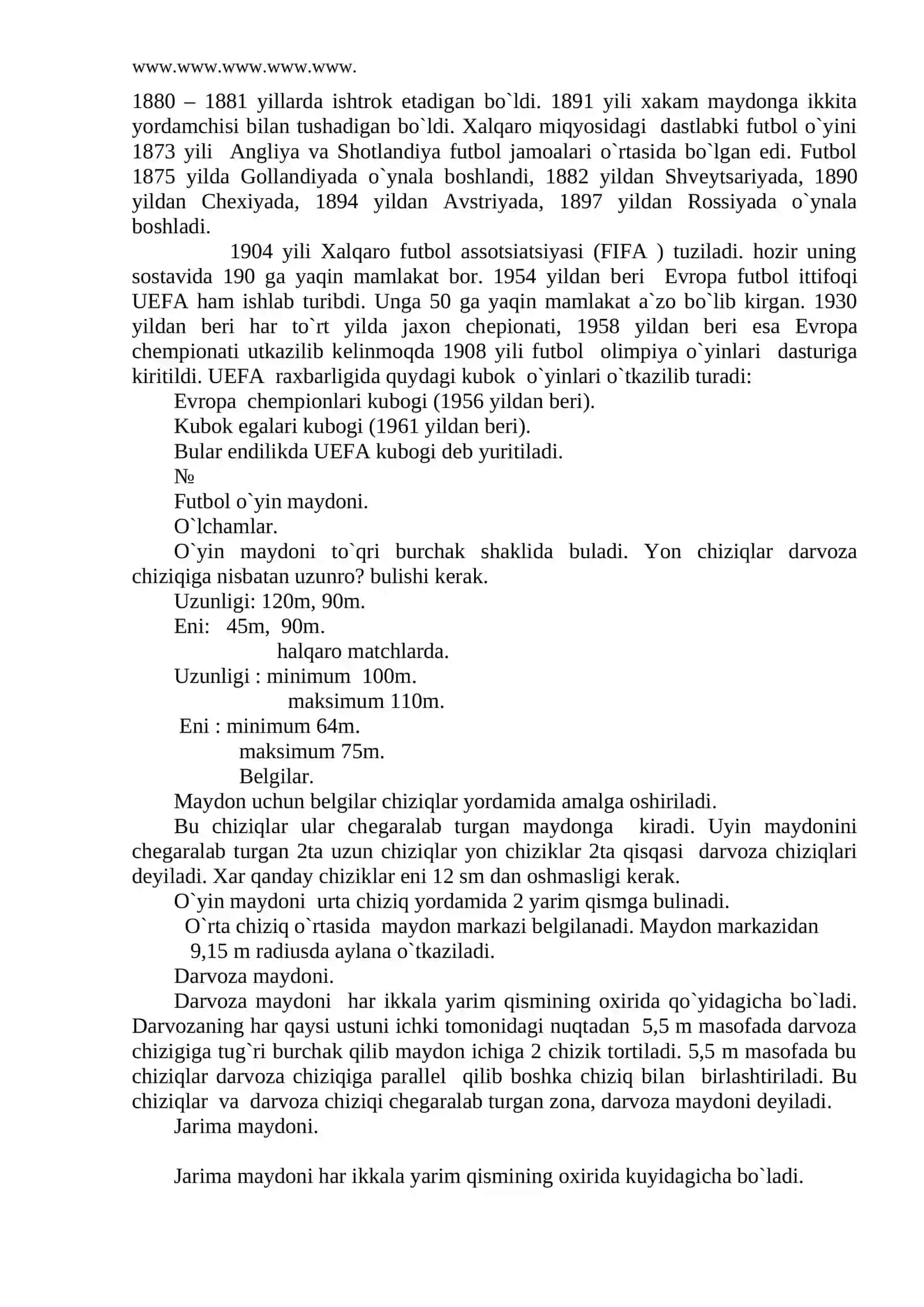 Futbol o`yinini paydo bo`lishi va qoidalari 3