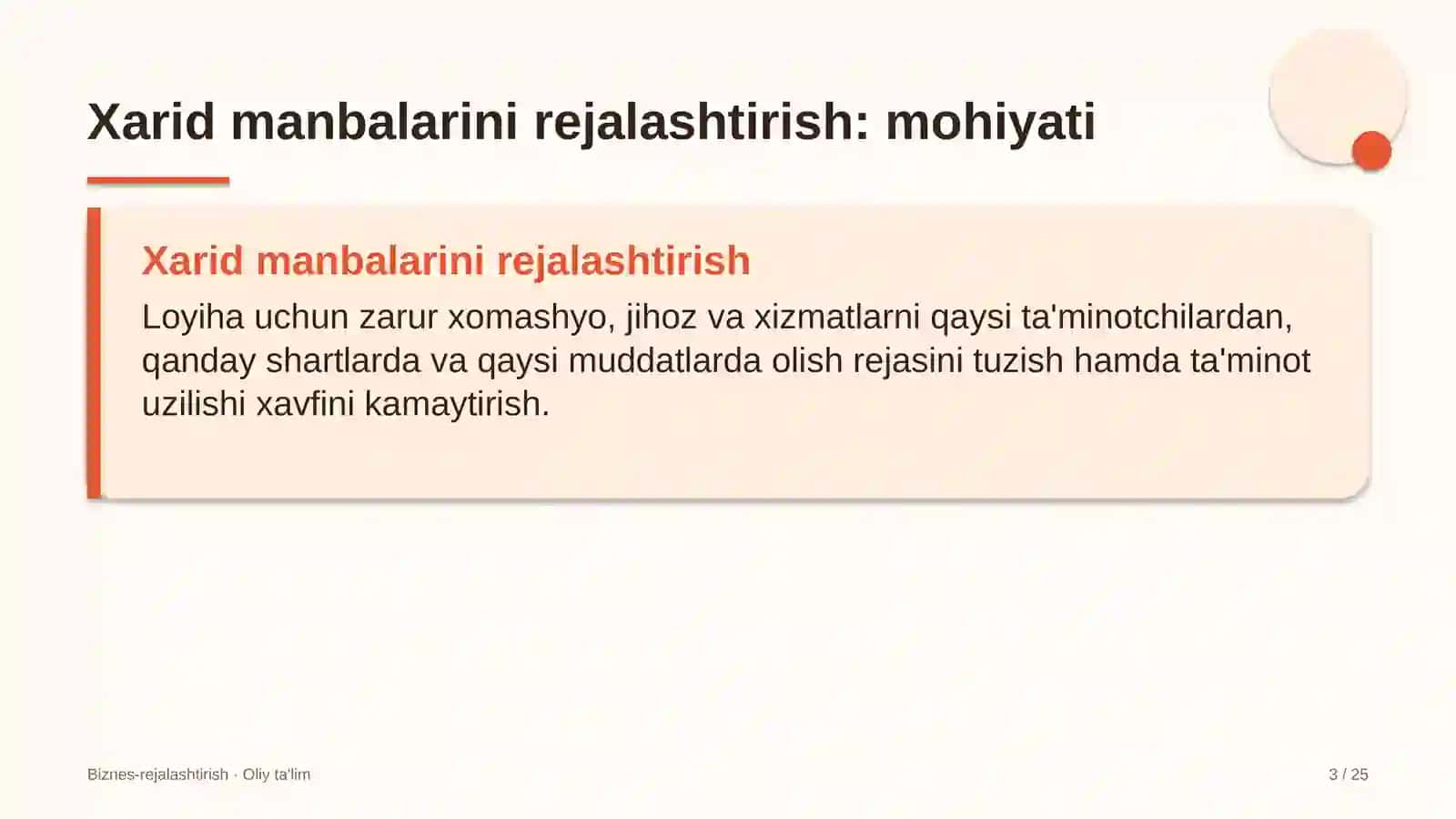 Agrokimyo xizmatida xarid manbalarini rejalashtirish 3