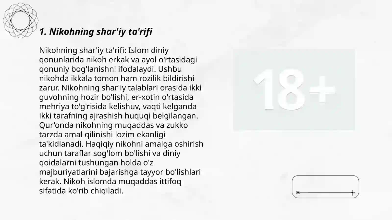 Islom huquqshunosligida oila nikoh taloq idda zihor tushunchalarini tariflash 3